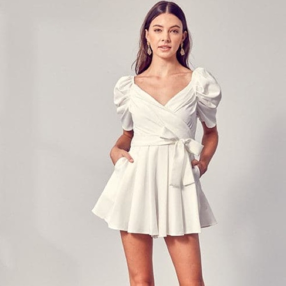 Do + Be Collection Wrap Front Side Tie Romper- Sz S